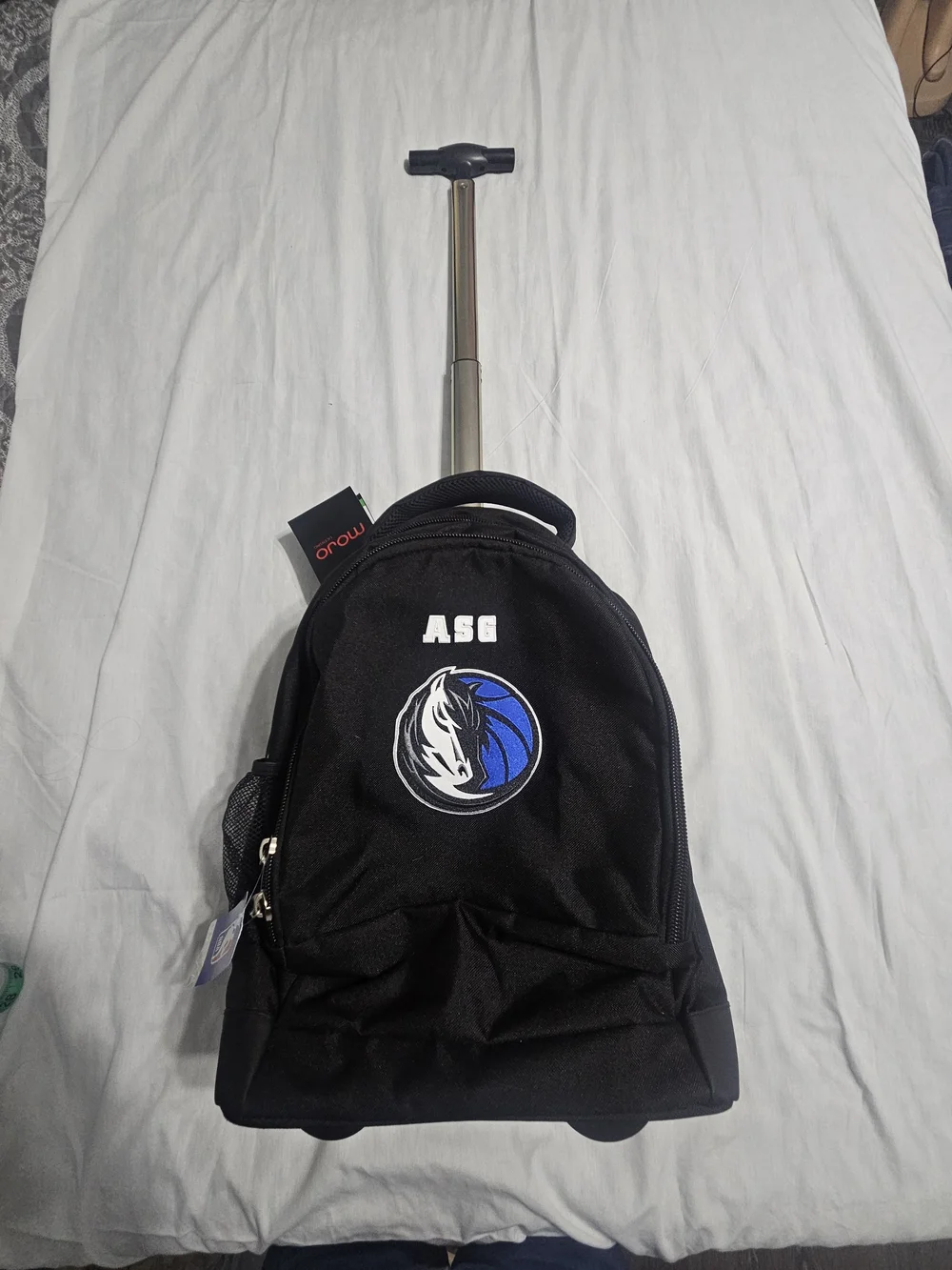 Glenco Black Backpack with Branded Luggage Tag